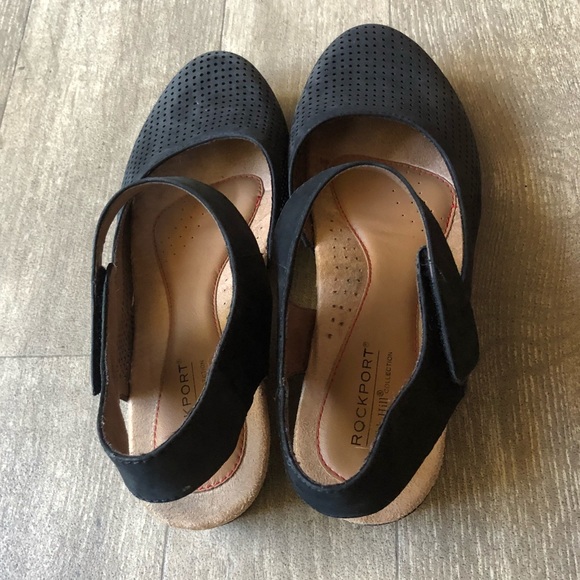 Rockport Leather Suede Wedges 9 - Picture 3 of 5